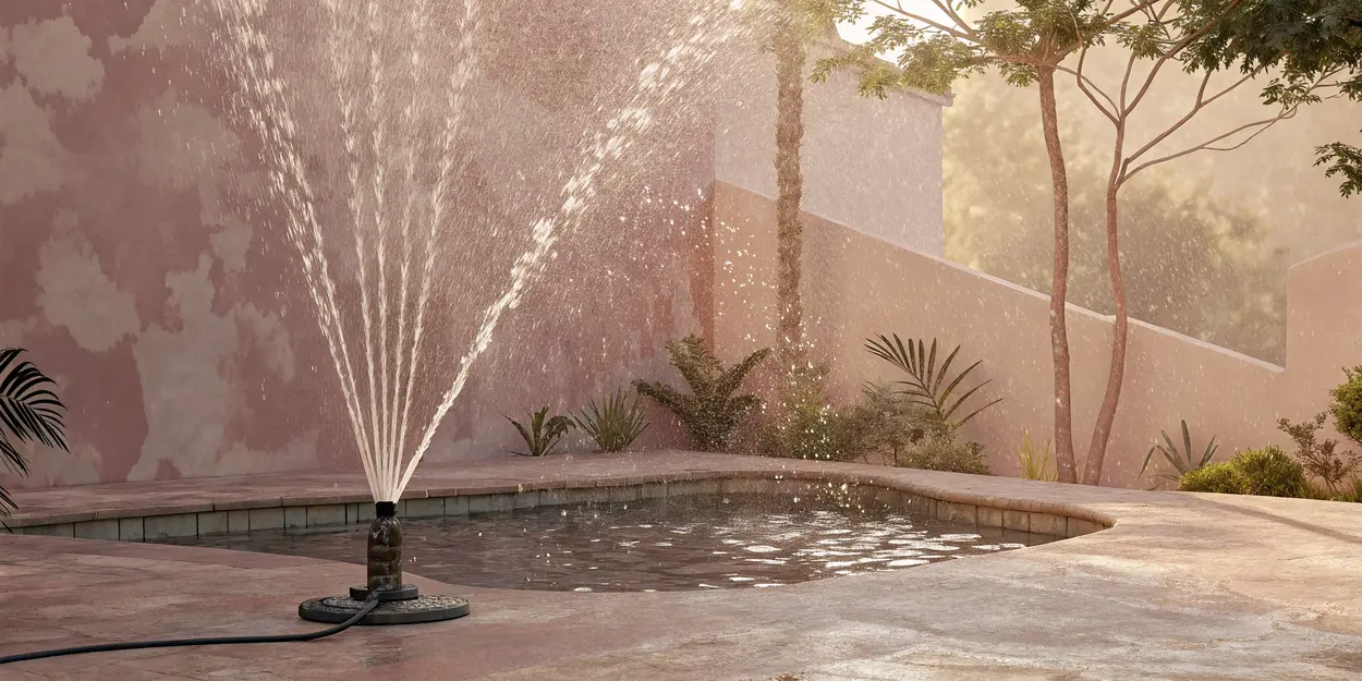 Fontaine piscine sur buse de refoulement&nbsp;: choisir et installer sans pénaliser la filtration